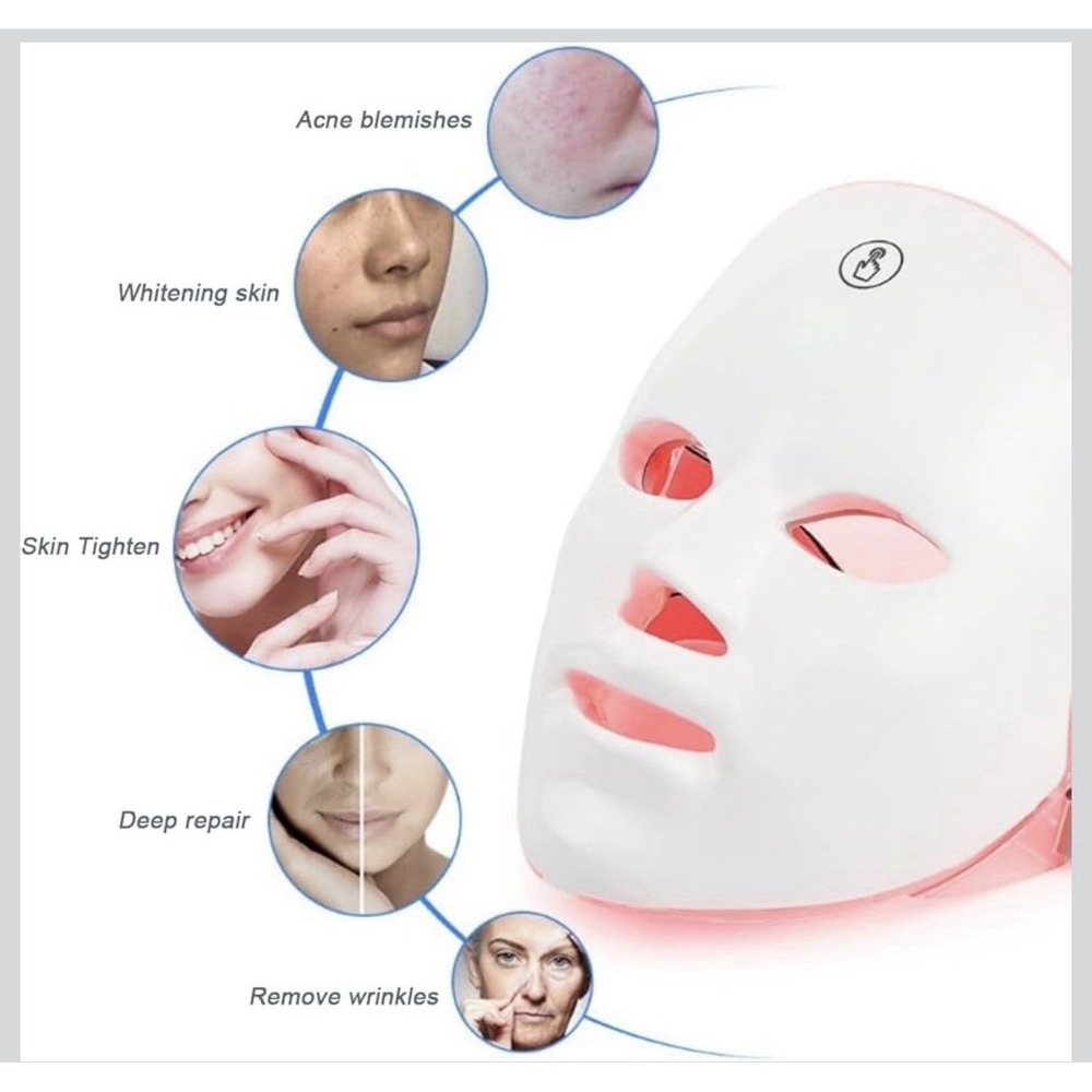 NEW Facial Beauty Mask 7 Color Light Therapy Skin Care Firming, Acne & Collagen - Picture 4 of 11